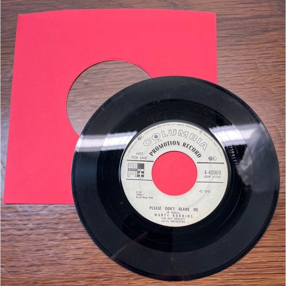 Marty Robbins Please Don't Blame Me / Teen-Age Dream 45 Country Promo Columbia - Picture 3 of 4